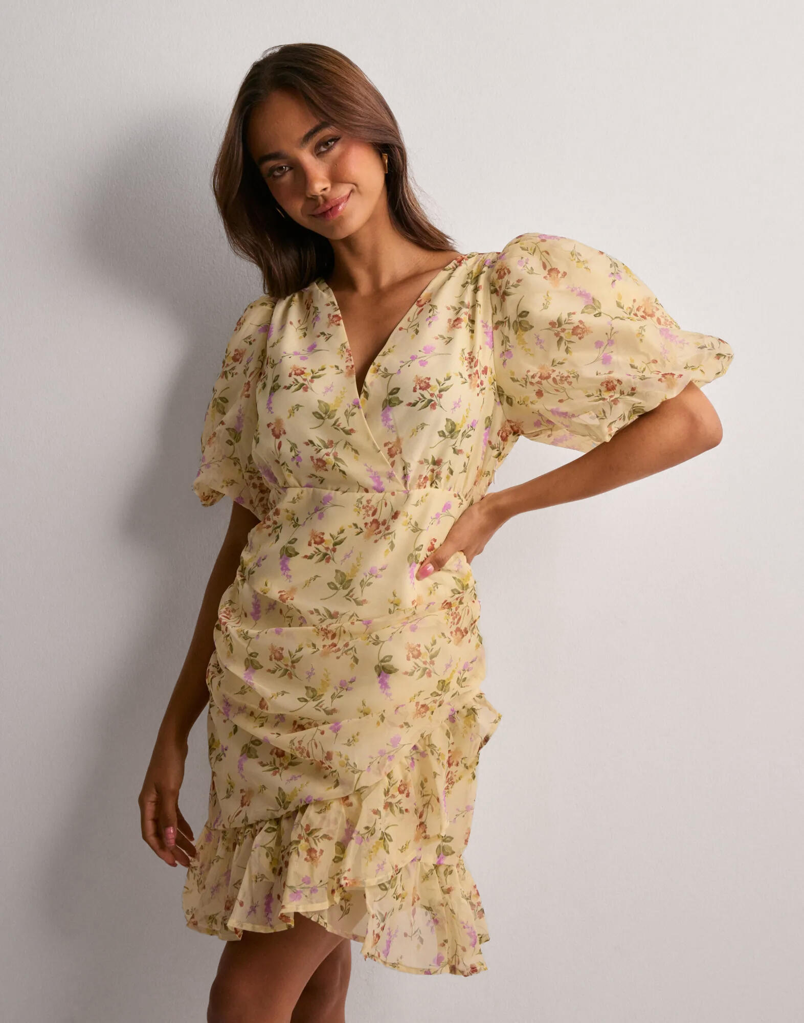 Vmfiona Ss High Neck Short Dress Pale Banana main image 1