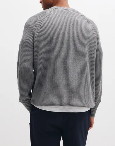 Selected Men Slmbraun Knit Rib Crew Neck Noos Stickade tröjor herr – bild 2