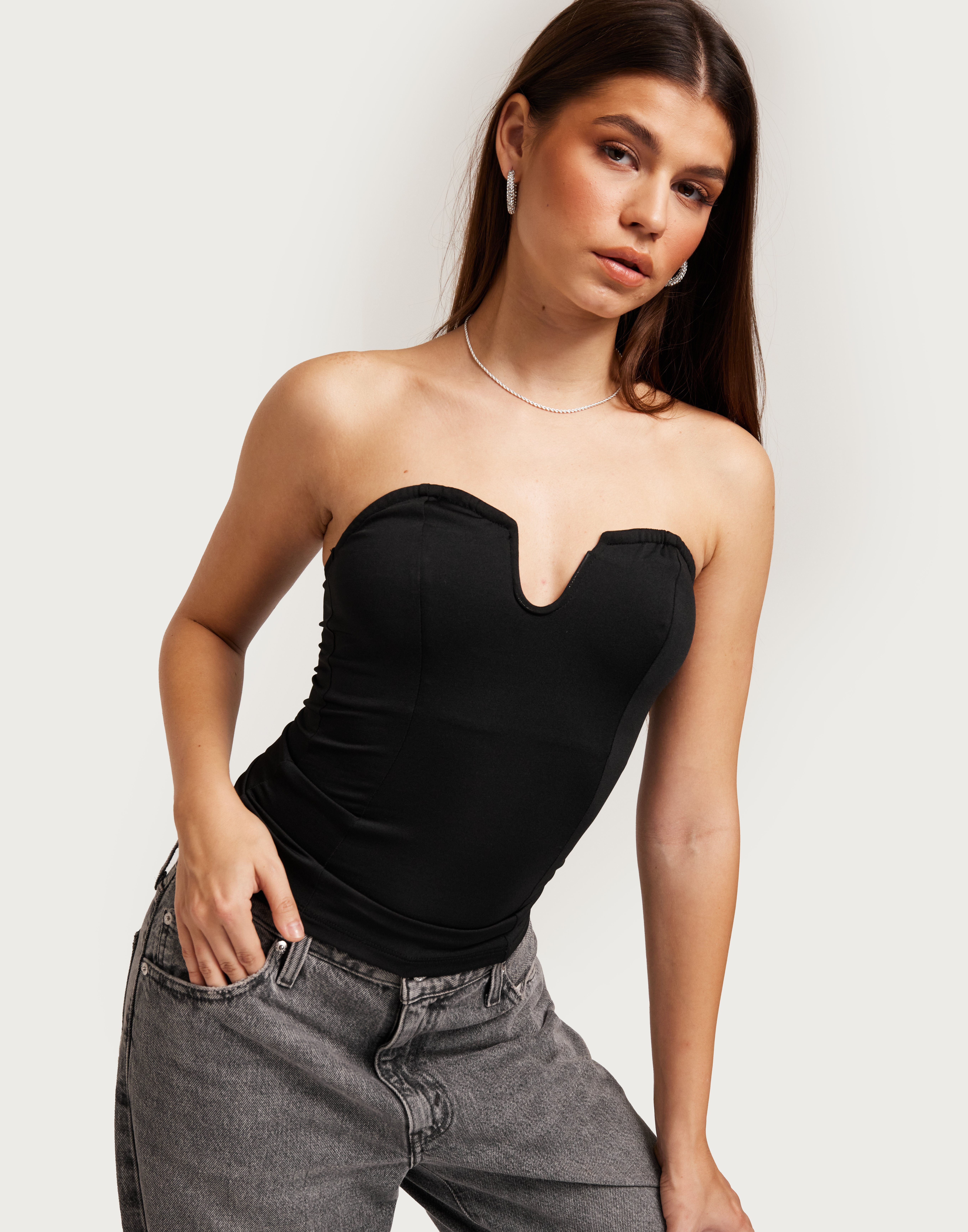 トップス tgor Cable bustier BLACK Buy Nelly Bustier Wire Top - Black | Nelly.com