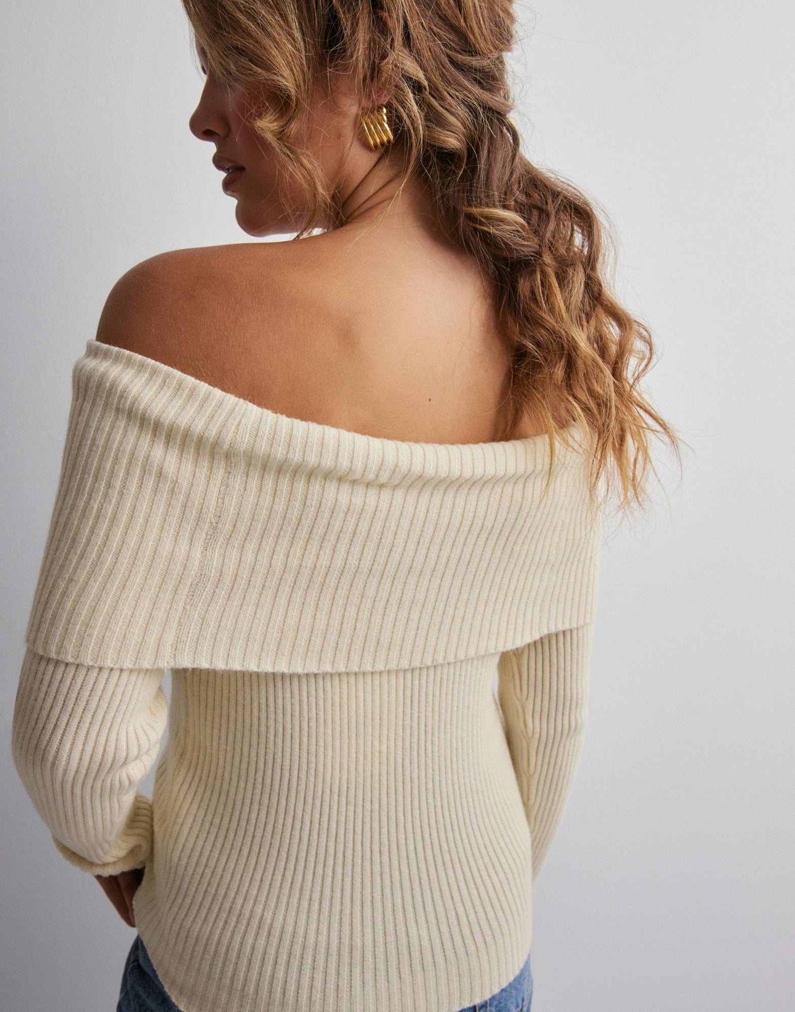 ONLY ONLKATIA OFF SHOULDER - Trui - nacreous cloud/crème