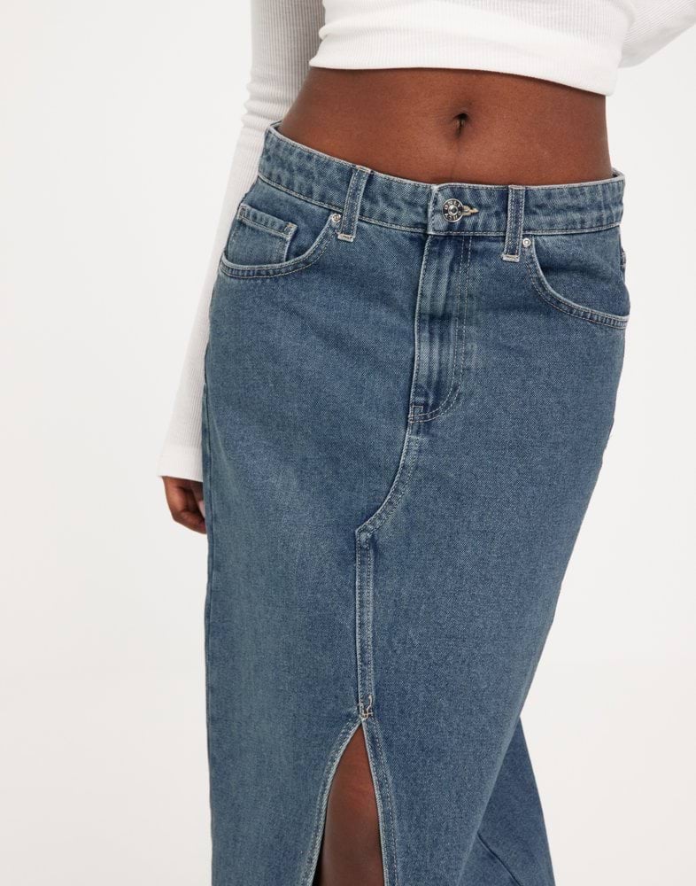 ONLY Jupe Longue Femme Taille Haute – Modèle Onlbaha Hw Long Smock – Coupe Ample, Ceinture élastiquée – Style Décontracté