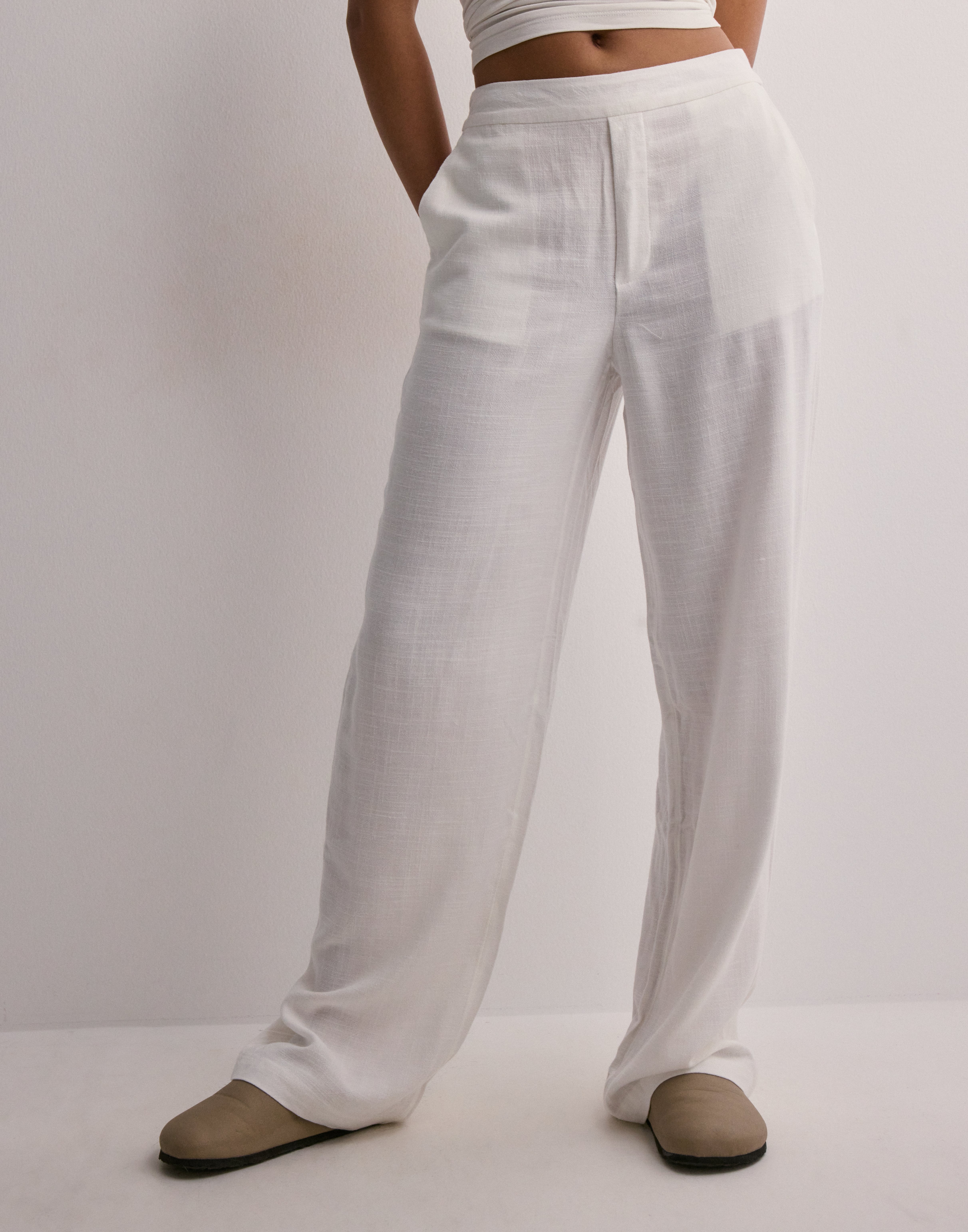 Object Collectors Item - Hvid - Objsanne Aline Wide Pant Noos