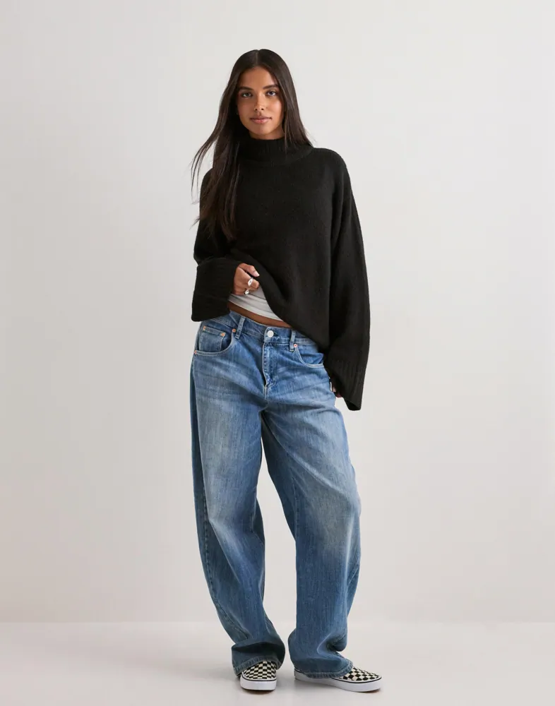 Wide Sleeve Polo Knit Sweater