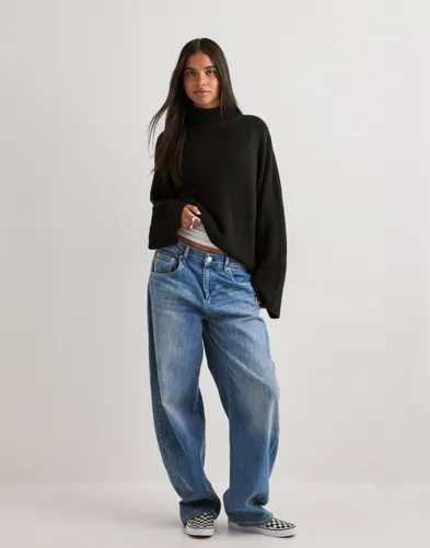 Nelly - Sort - Wide Sleeve Polo Knit Sweater