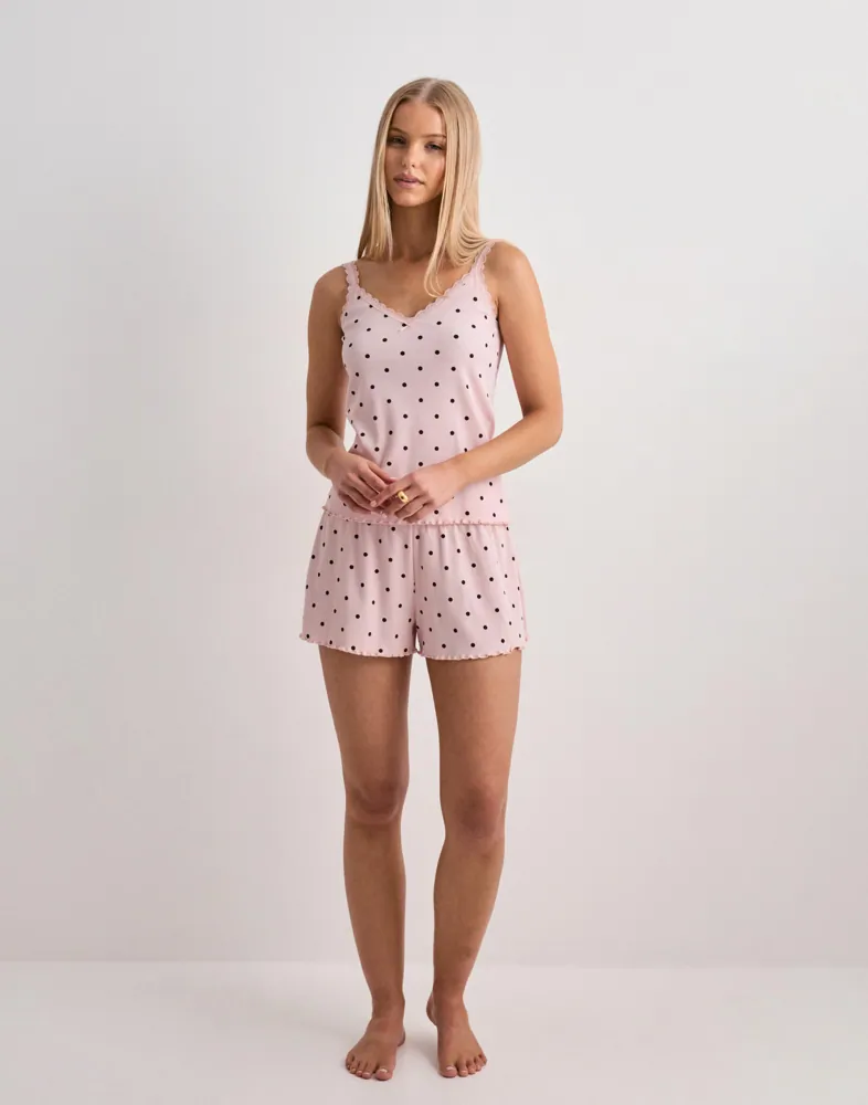 Hunkemöller Singlet Jersey Rib Lace Dot pyjamas & nattlinnen dam – bild 2