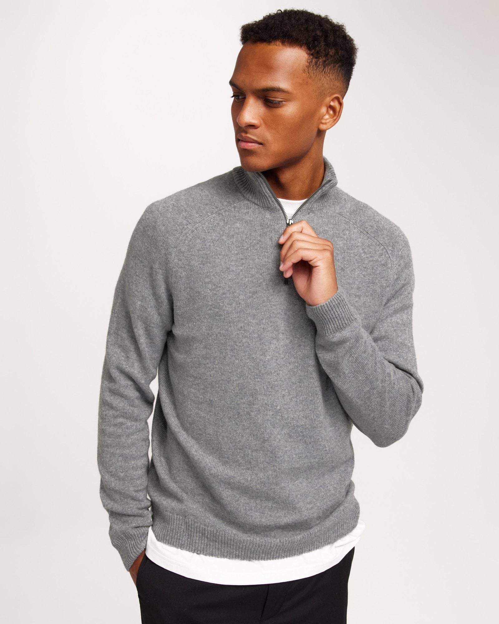 ONSEDWARD REG 7 WOOL HALF ZIP KNIT