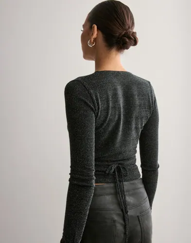 Nelly Wrap Lurex Top toppar dam – bild 3