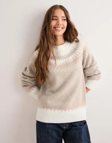 Nelly - Beige - Jacquard Knit Sweater
