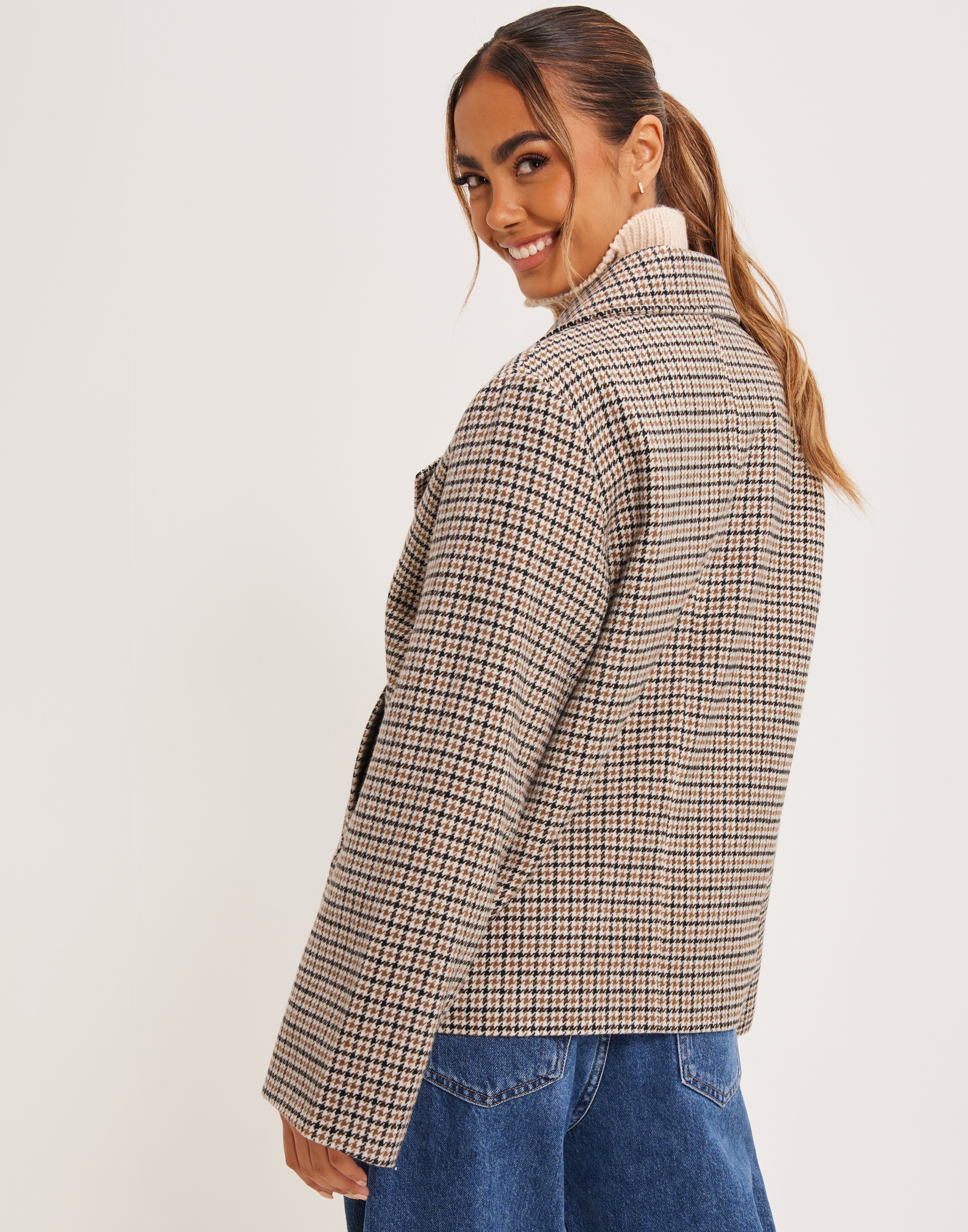 Buy OBJECT OBJKEILY SHORT JACKET NOOS - Sepia Check | Nelly.com