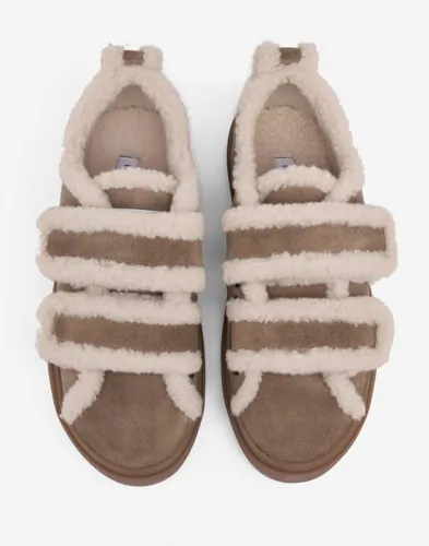 INUIKII Shearling Low Velcro låga sneakers dam – bild 2