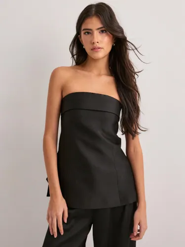 Neo Noir - Sort - Taleen Dull Sateen top