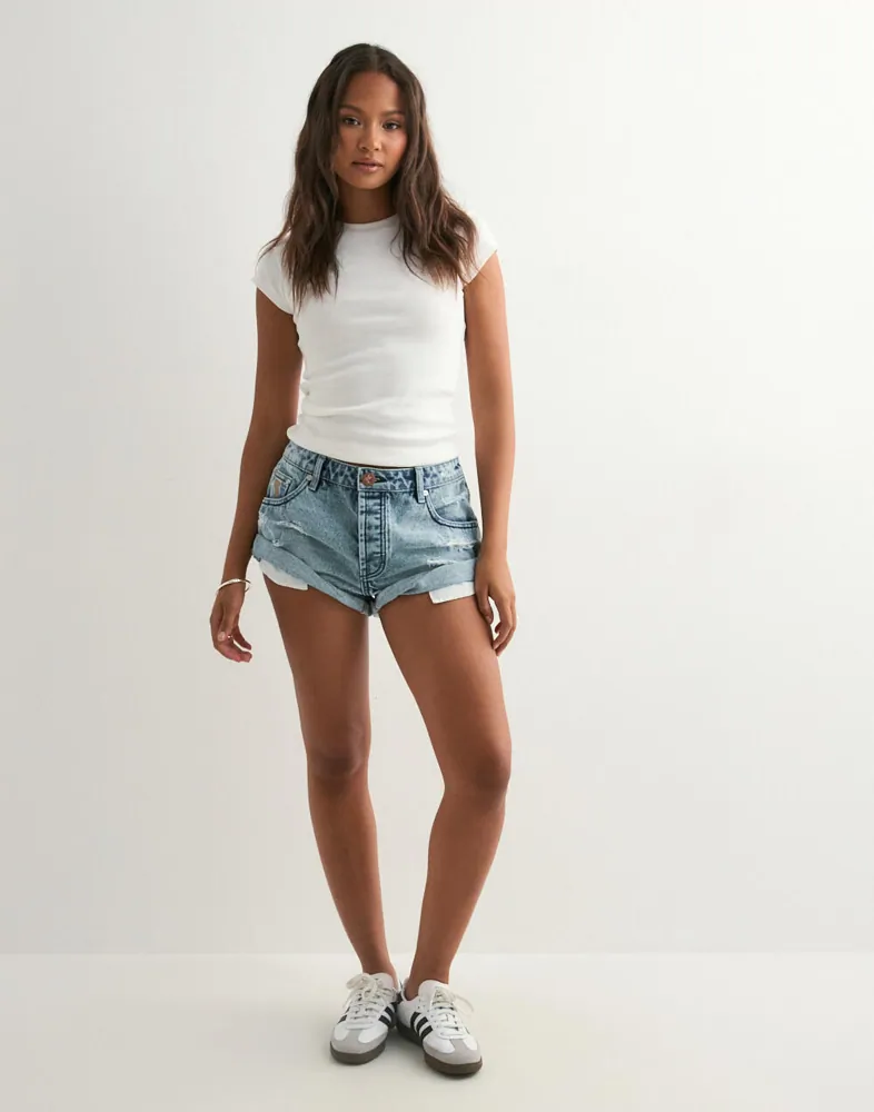 Buy One Teaspoon MESSED UP BANDITS LOW WAIST DENIM SHORT Blue