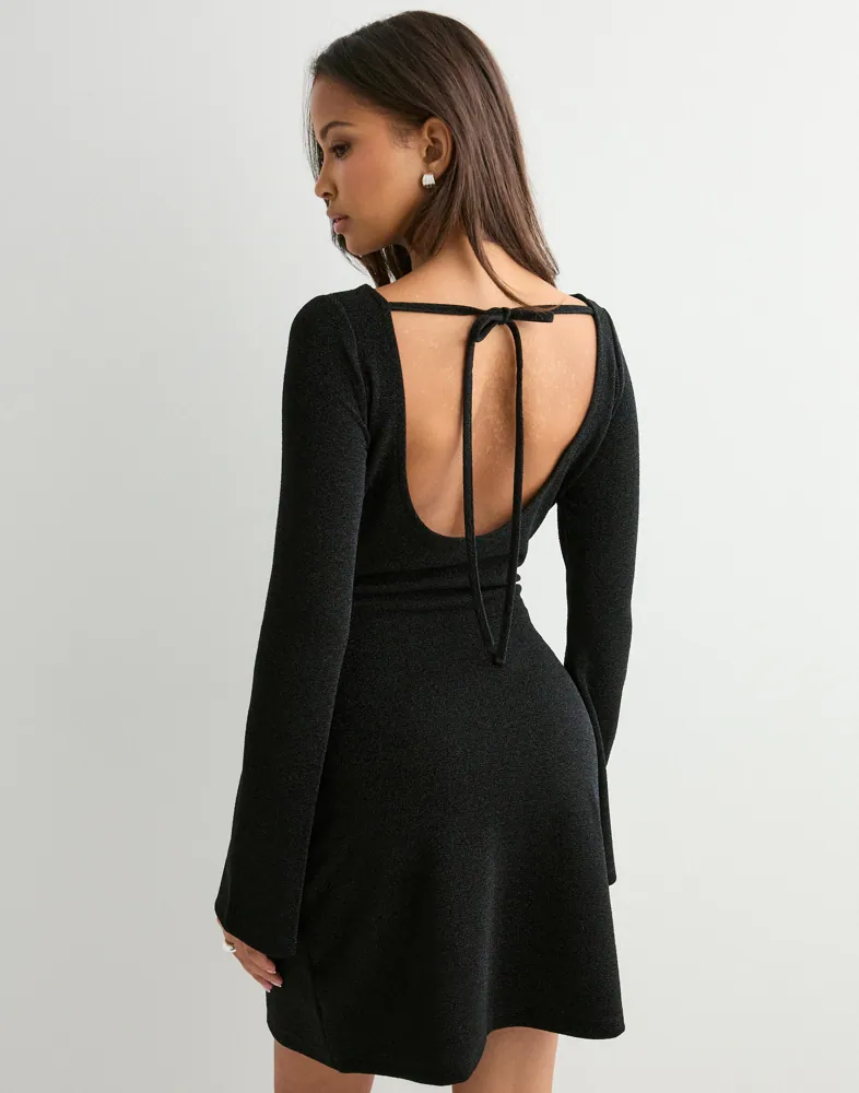 off the shoulder glitter prom dress Gianna Black Glitter Dress – Dressxox