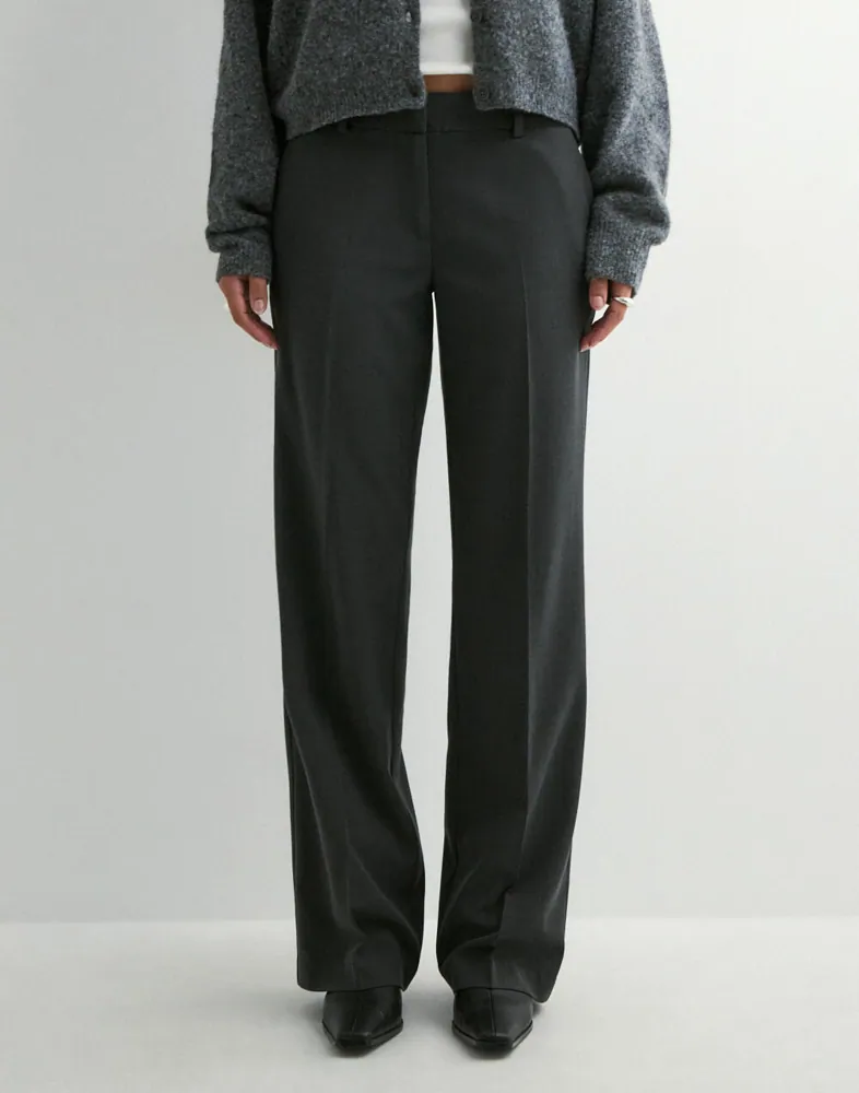Buy Nelly Low Waist Relaxed Suit Pants - Dark Grey | Nelly.com