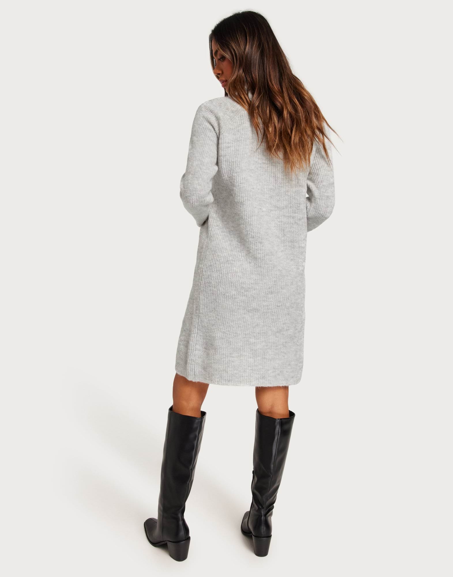 PCELLEN LS HIGH NECK KNIT DRESS NOO