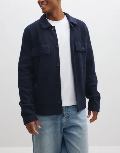 Selected Men Slhnealy Ls Knit Workwear Cardigan Overshirts herr – bild 2