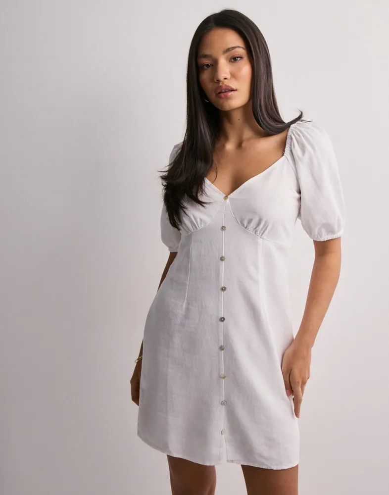 Buy Vero Moda VMMYMILO 2/4 SHORT BUTTON DRESS WVN - Snow White | Nelly.com
