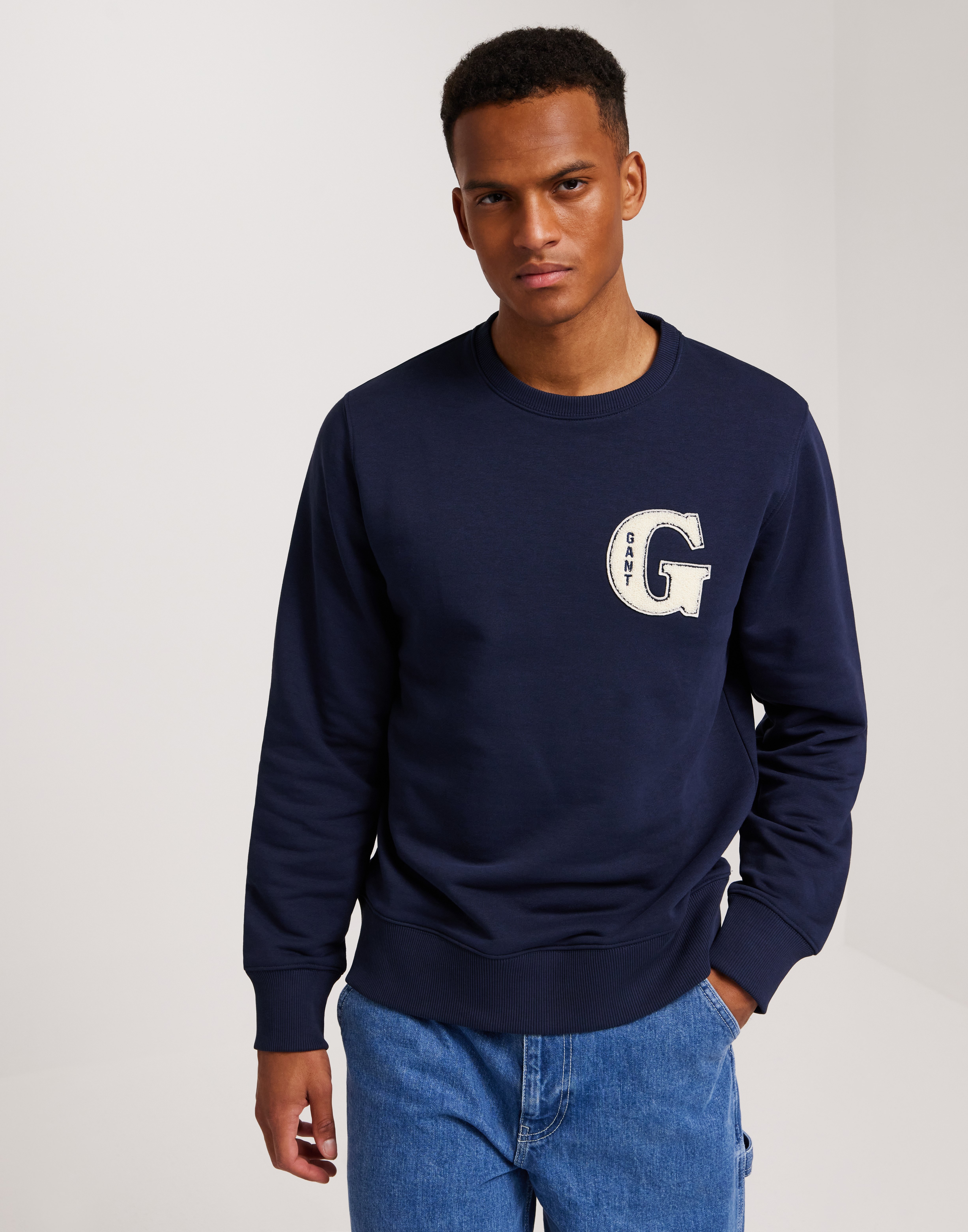 Gant G Graphic C-Neck Sweatshirts Blå