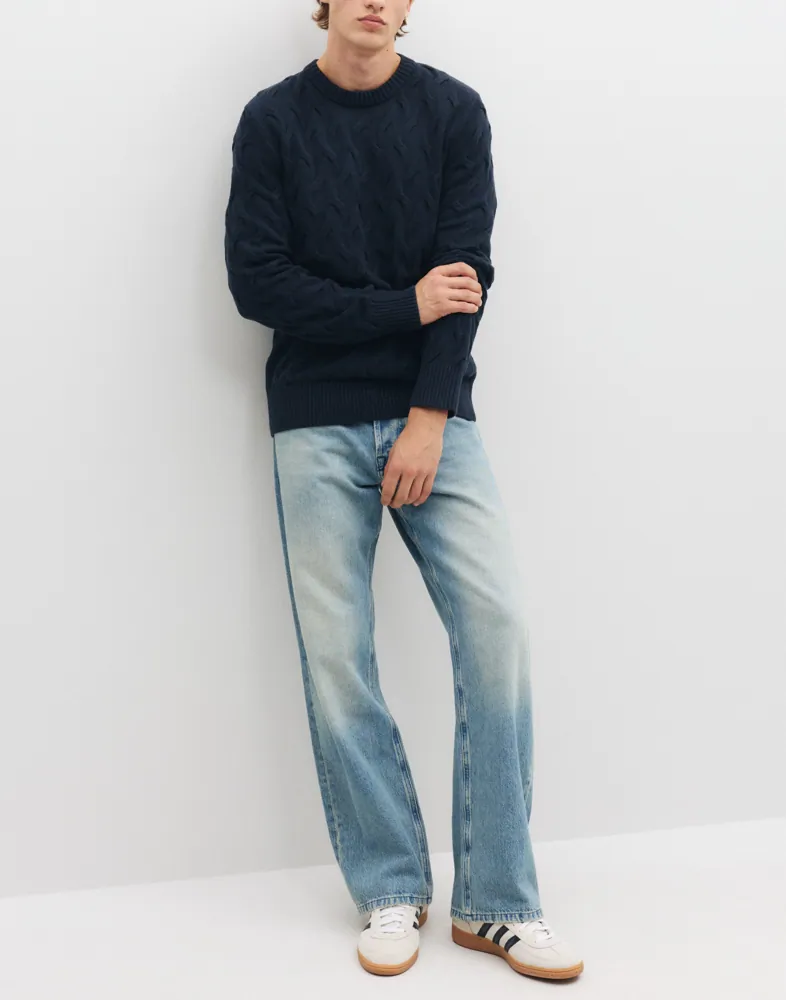 Selected Men Slmcarlos Ls Cable Crew Neck Noos Stickade tröjor herr – bild 2