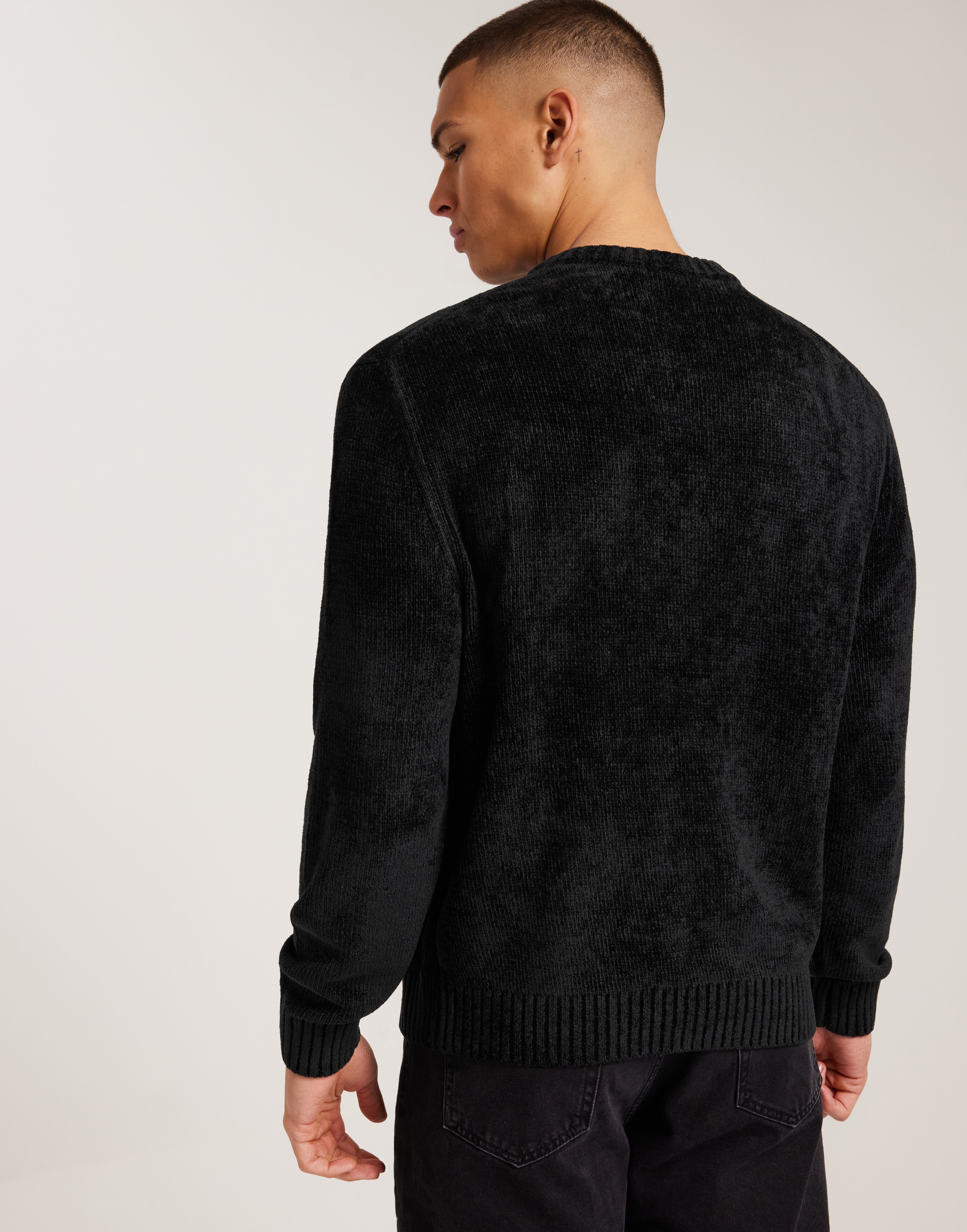 Buy J Lindeberg Charles Chenille Sweater Black NLYMAN