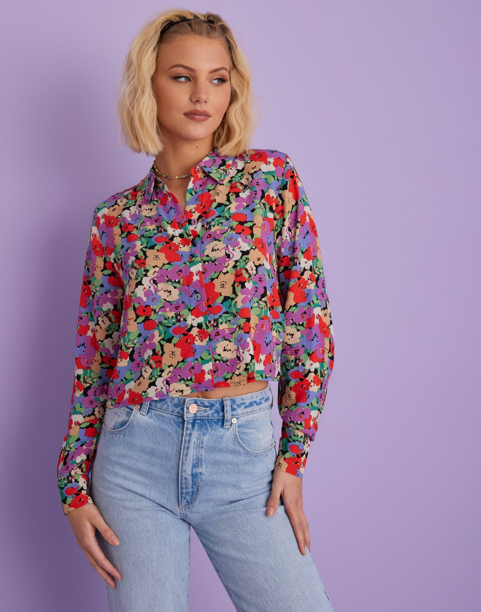 ONLTRACY L/S CROPPED SHIRT PTM