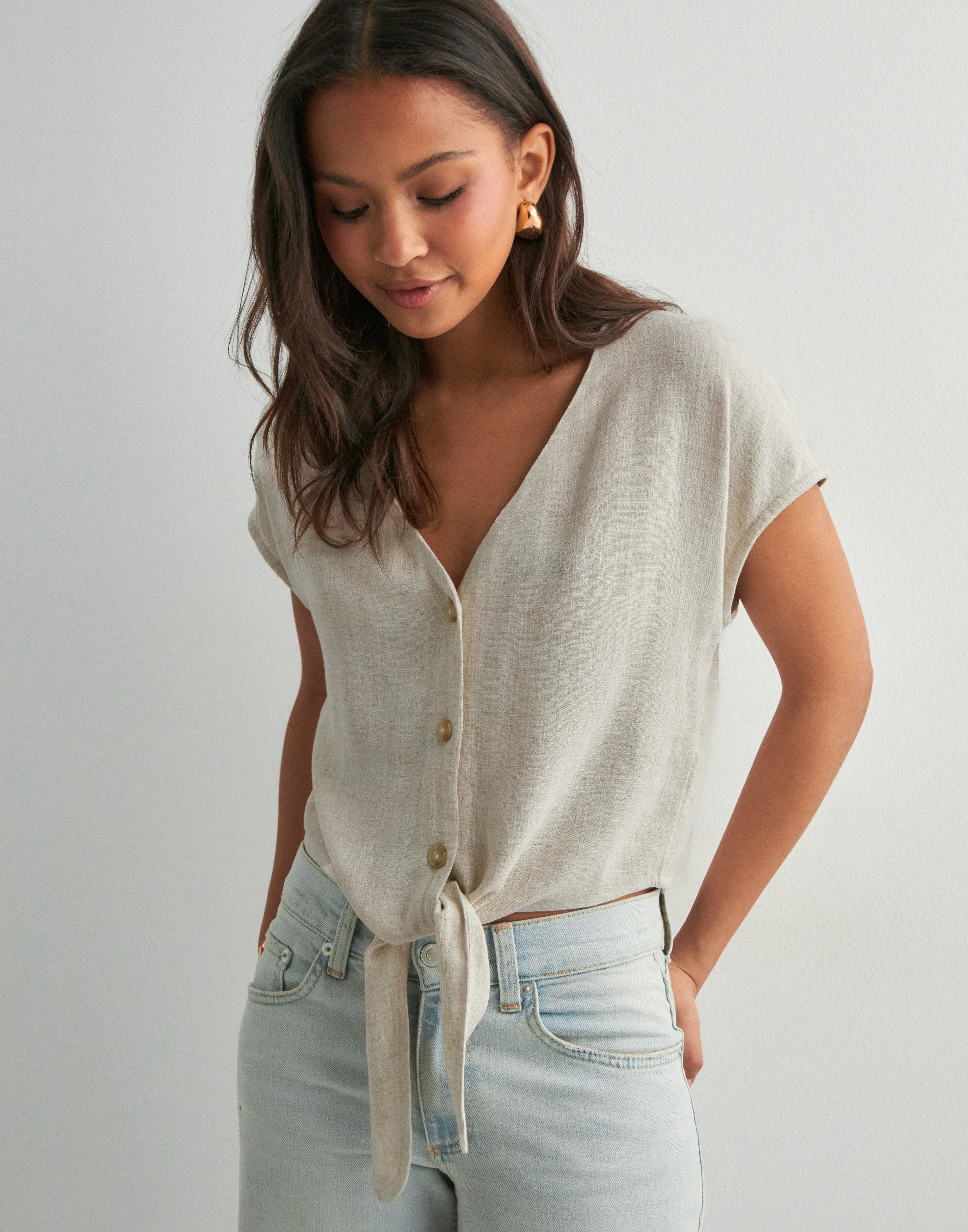 ONLY Onlsiesta Hw Linen BL Skort PNT Femme - Jupe Short Lin Noir