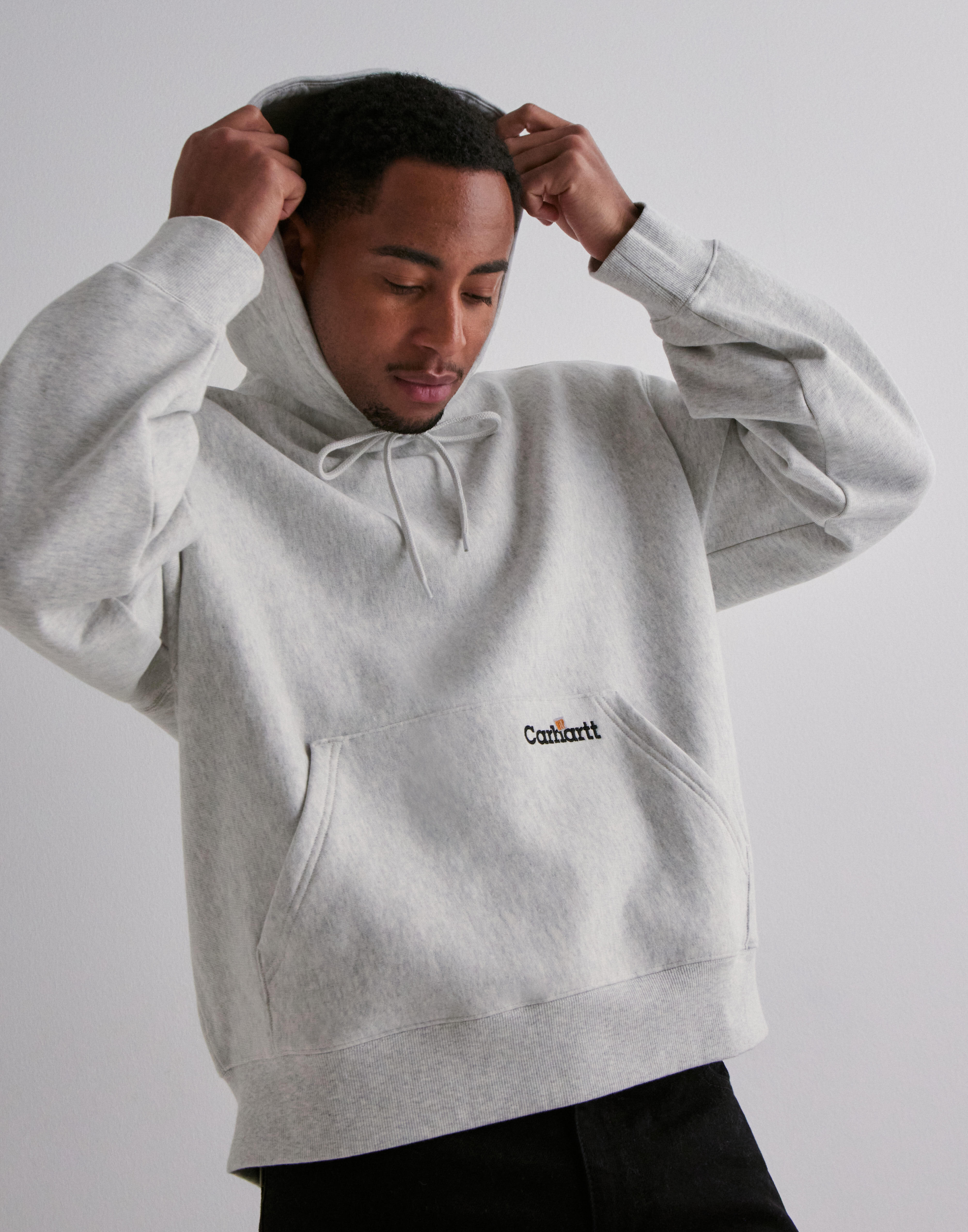 [CARHARTTWIP] LABEL SCRIPT SWEATSHIRT ★大人気★ Buy Carhartt WIP Hooded Label Script Sweat - Heather | NLYMAN