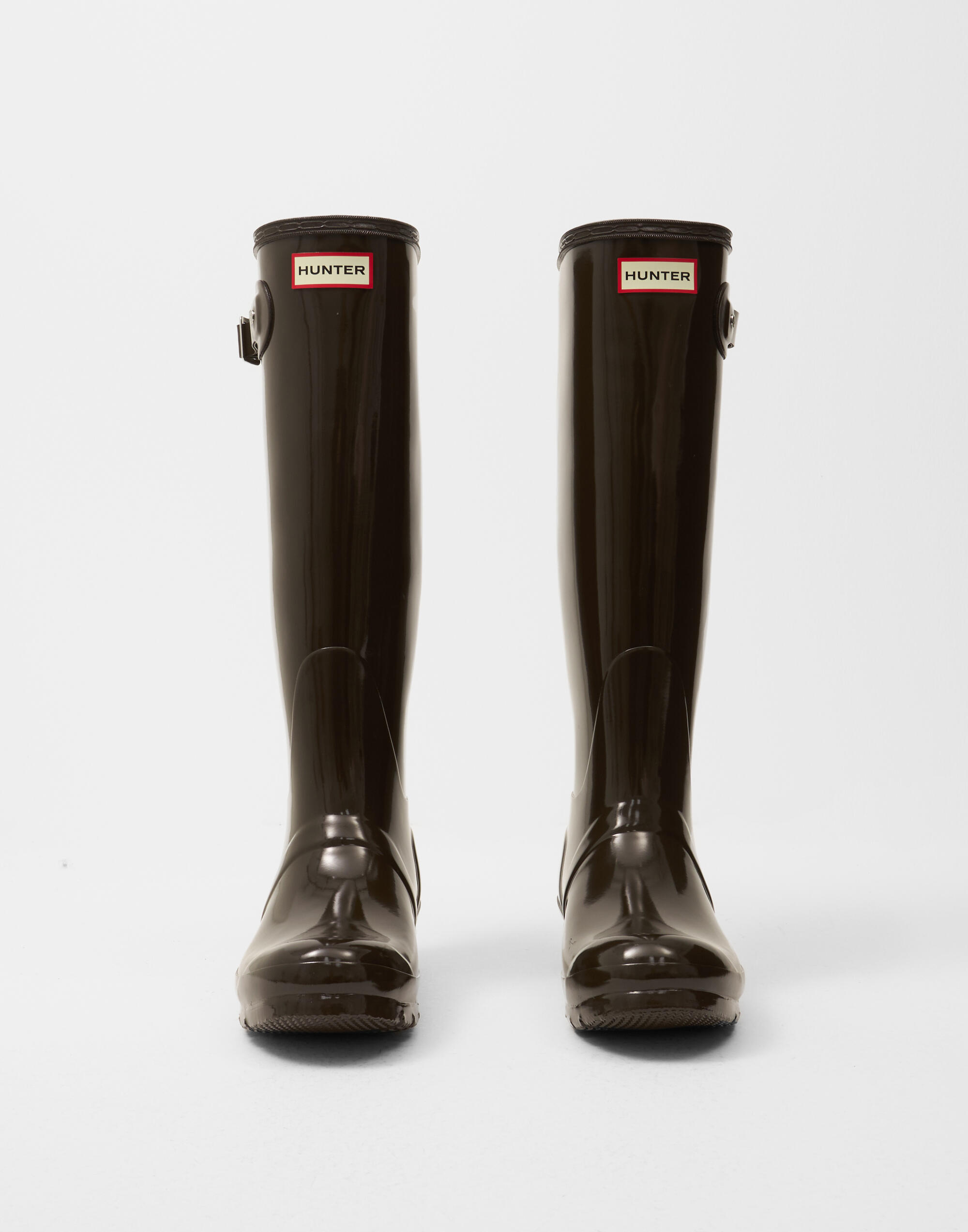 Buy Hunter ORIGINAL TALL GLOSS BOOT - Chocolate Brown | Nelly.com