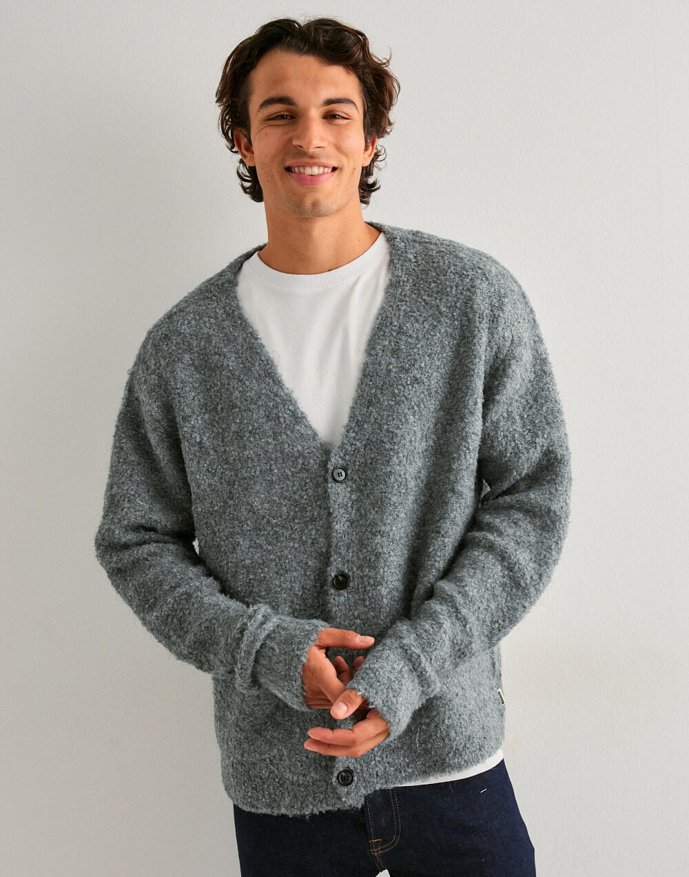 Köp Woodbird WBKoon Loop Cardigan - Asphalt | NLYMAN