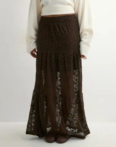 Only - Brun - Onlluna Long Skirt Jrs