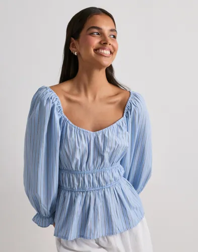 Vero Moda - Blå - Vmleya 3/4 Stripe Top Wvn