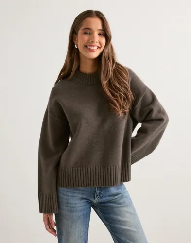 Gina Tricot - Ruskea - Crew neck knitted sweater