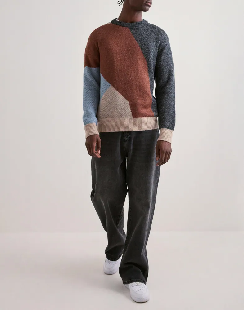 Casual Friday Cfnoe Geometric Crew Neck Knit Stickade tröjor herr – bild 3