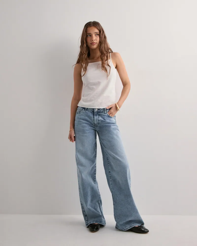 PIECES Pcselma Lw Wide Jeans Lb dam – bild 6