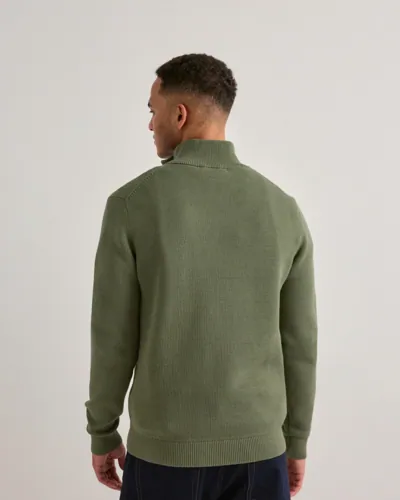 Selected Men Slhdane Ls Knit Structure Half Zip Half zip stickade tröjor herr – bild 5