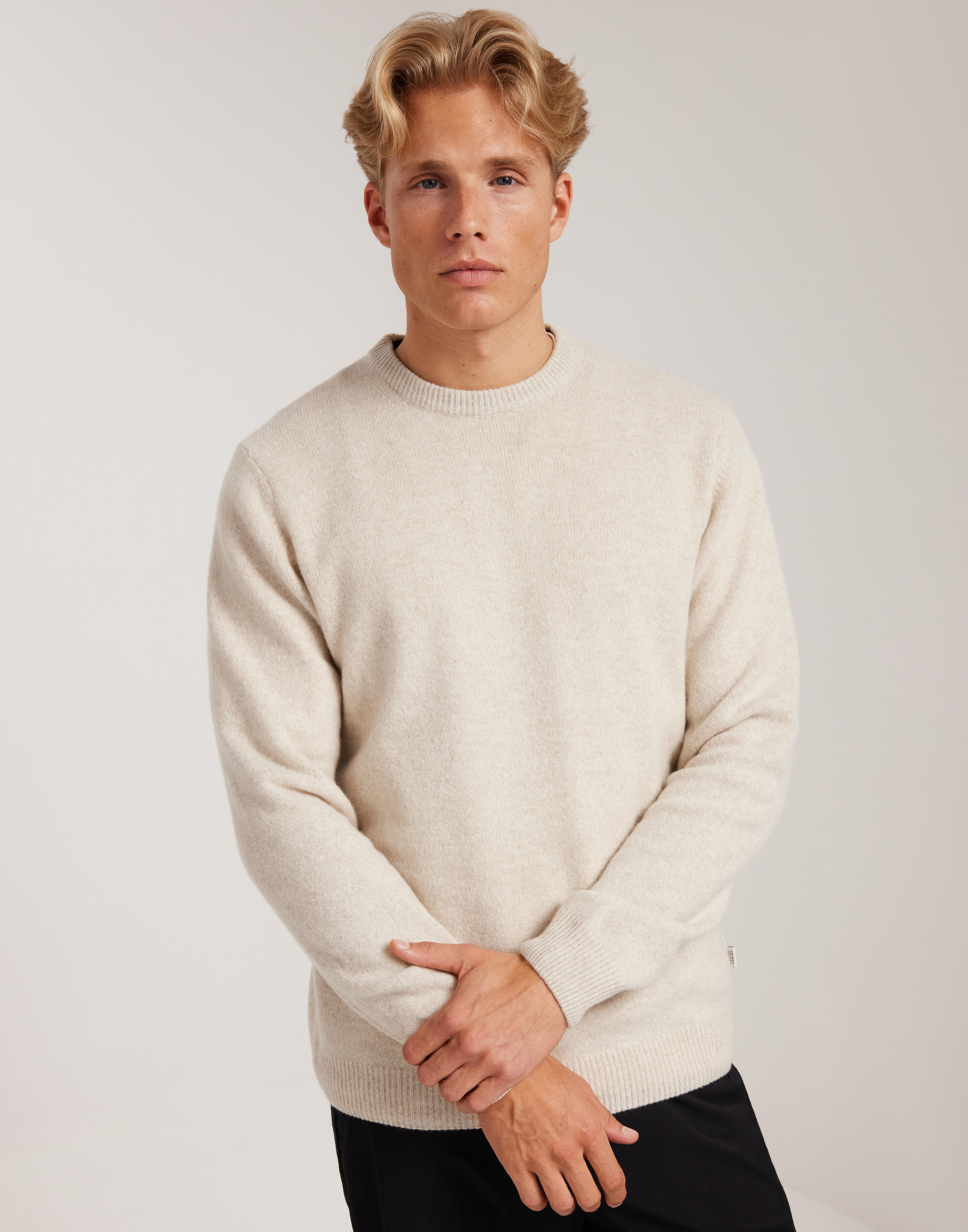 Casual Friday CFKARL crew neck bounty knit Trøjer Beige