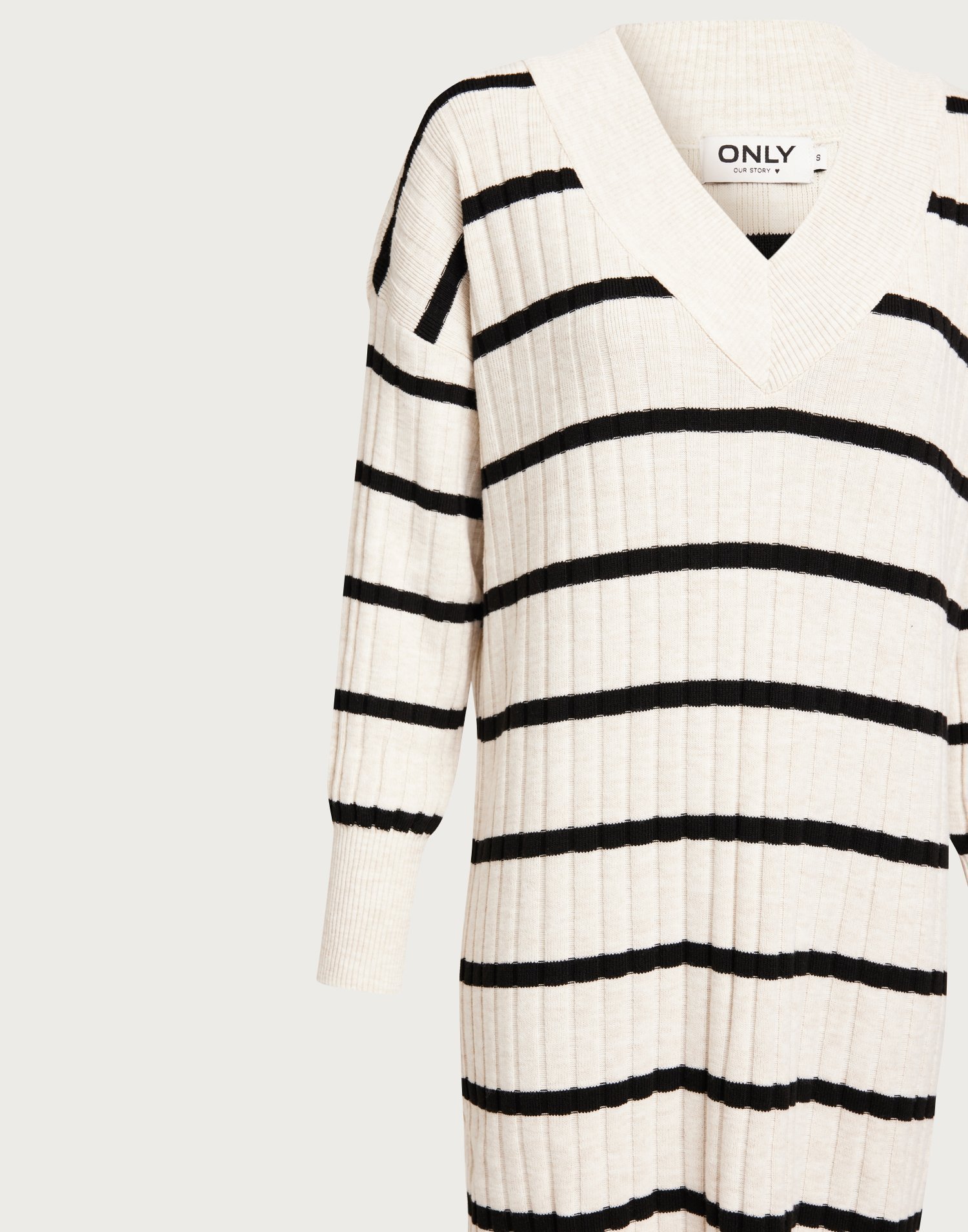 Abito Lungo ONLY In Maglina - Marrone Scuro, Taglia XS, Scollo A V, 100% Acrilica - Foto 9