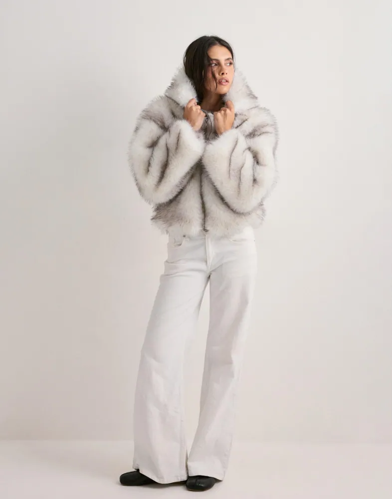 Nelly Faux Fur Hood Jacket jackor dam – bild 3