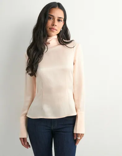 Malina - Pink - Celene Tie Detailed Satin blouse