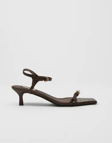 Nelly - Brun - Buckle Square Toe Heel