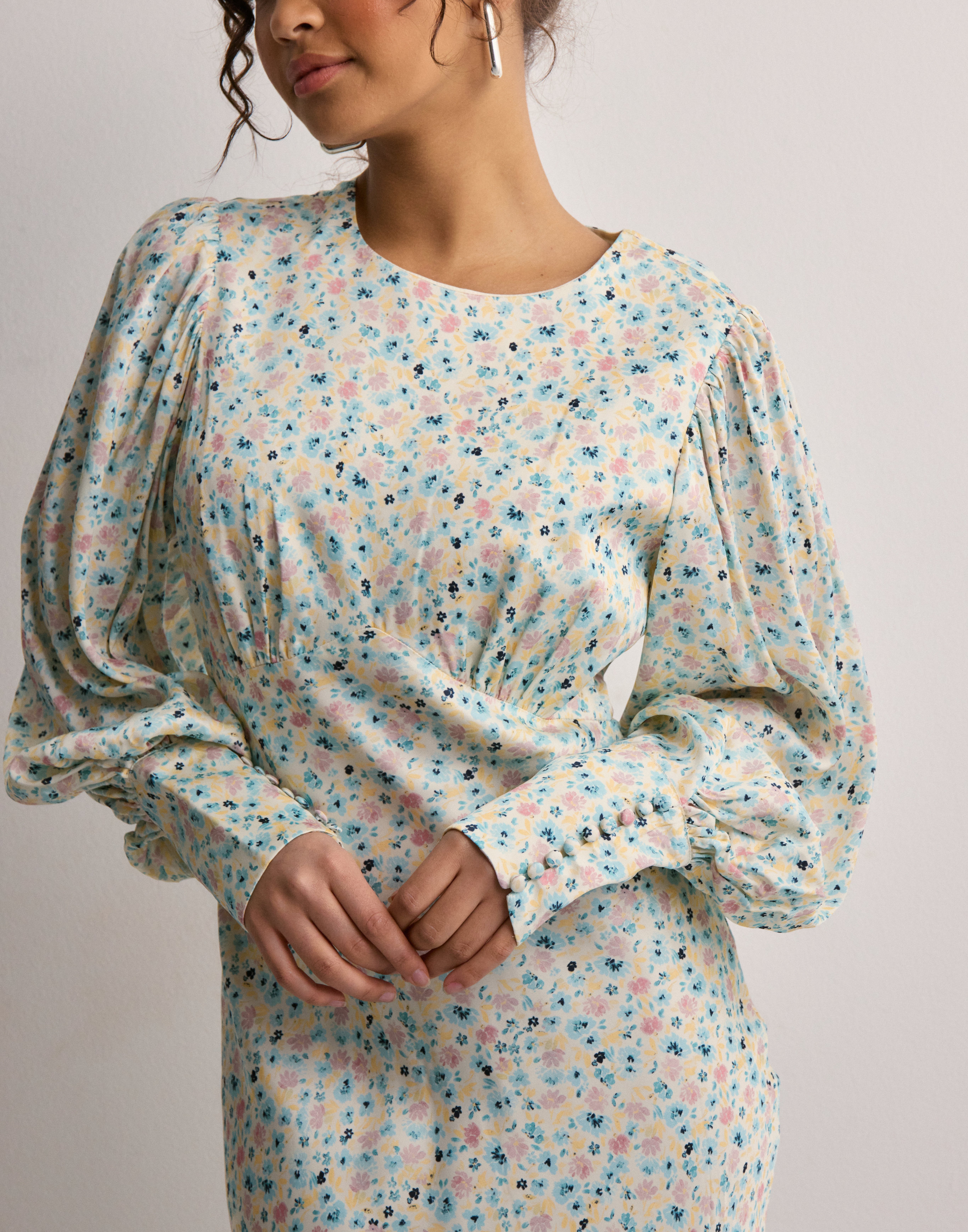 Buy Malina Alize long sleeved satin maxi dress - *NY*Ditsy | Nelly.com