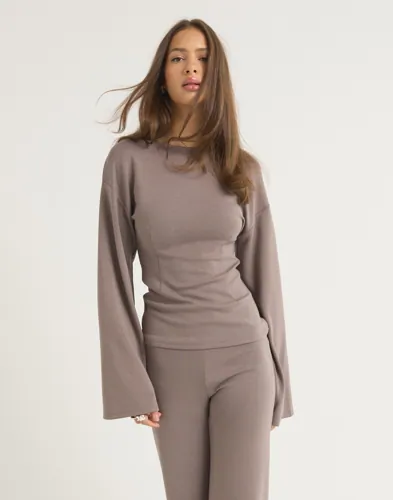 Nelly - Brun - Luxury Wide Sleeve Sweat