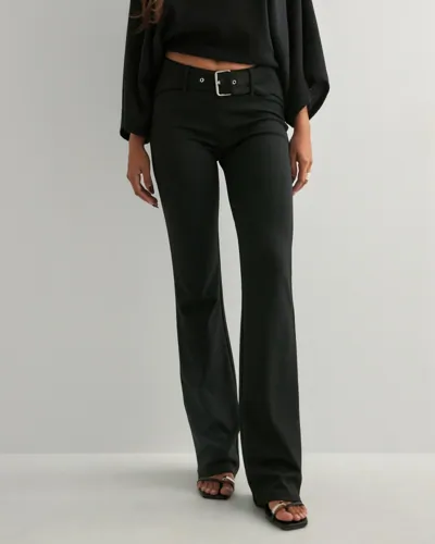 Nelly - Sort - Belted Jersey Pants