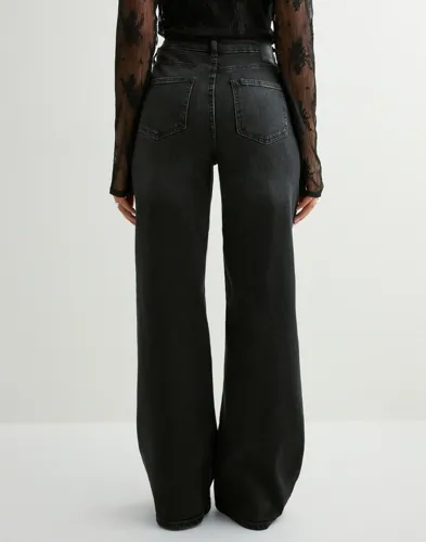 PIECES Pcsilke Mw Wide Jeans Bl Noos Bc dam – bild 2