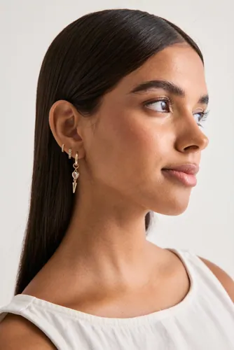 BOW19 - Guld - Heart Drop Earring