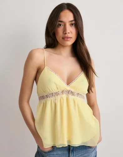 Nelly - Keltainen - Chiffon Lace Top