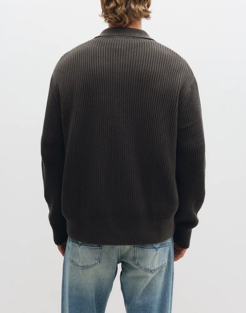 Selected Men Slmdry Ls Rib Polo Cardigan Cardigans & Koftor herr – bild 3