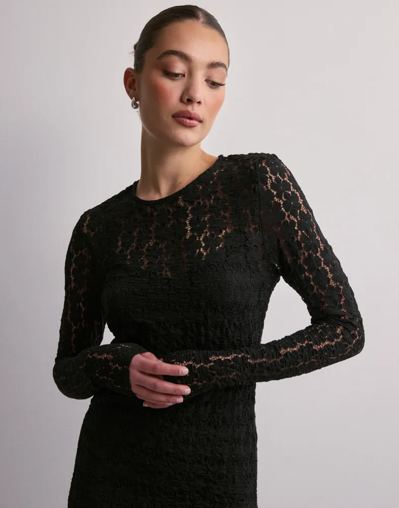 chinese dress ladies Vero Moda Celine Lace Smock Dress, Black