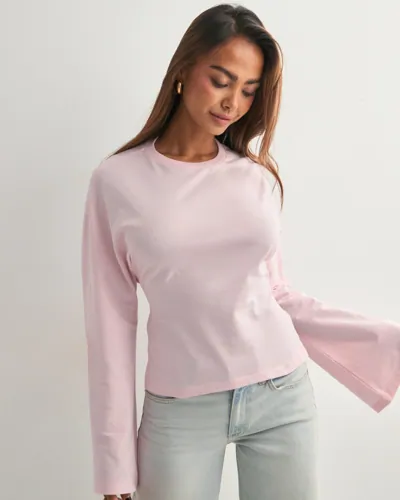 Nelly Open Back Tie LS Top långärmade t-shirt dam – bild 2
