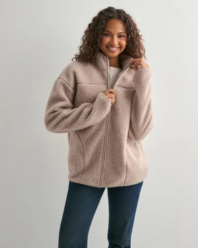 Pieces - Beige - Pcsadia Ls Teddy Jacket Noos Bc